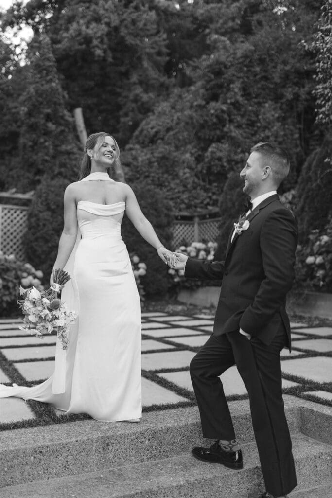 Bride and groom portraits at a historic Seattle Wedding Venue