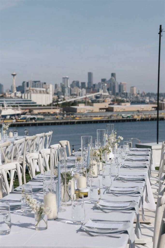 Luxury Seattle wedding venue in the overlooking the skyline and Space Needle