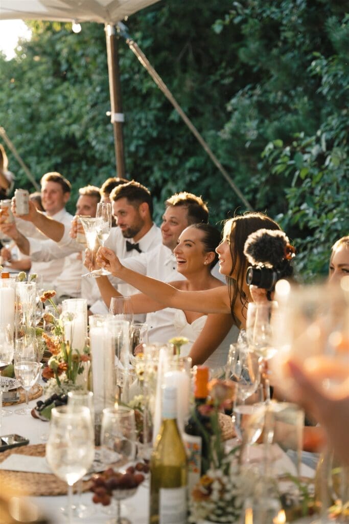 A summer Santucci Farm wedding reception