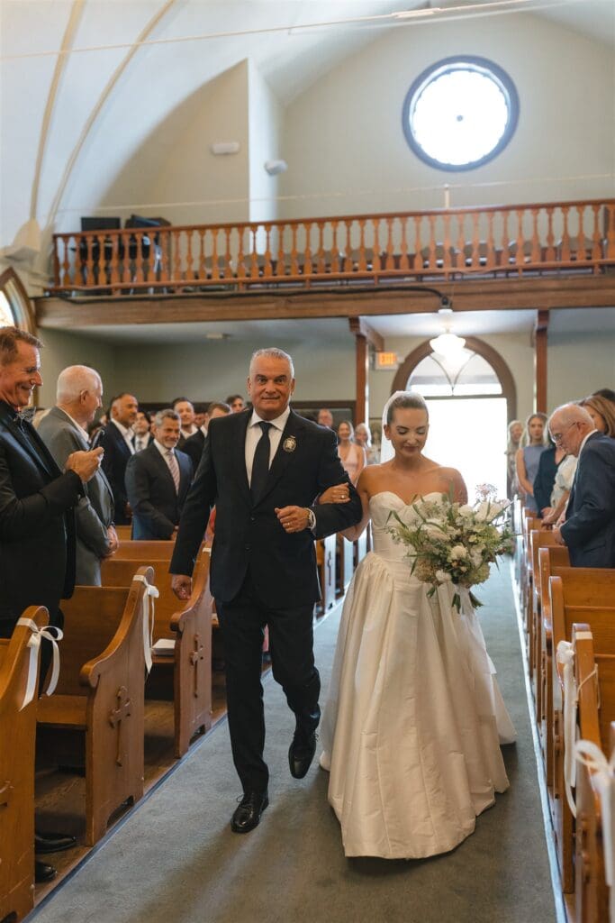Sacred Heart Catholic Church wedding ceremony in La Conner, WA