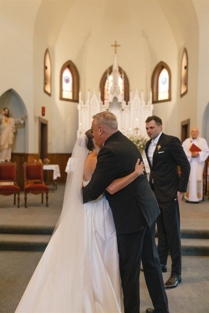 Sacred Heart Catholic Church wedding ceremony in La Conner, WA