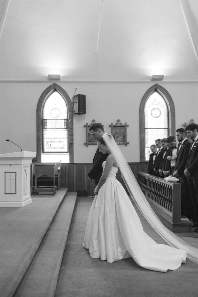 Sacred Heart Catholic Church wedding ceremony in La Conner, WA
