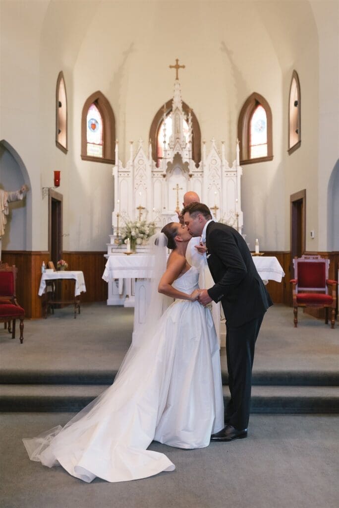 Sacred Heart Catholic Church wedding ceremony in La Conner, WA