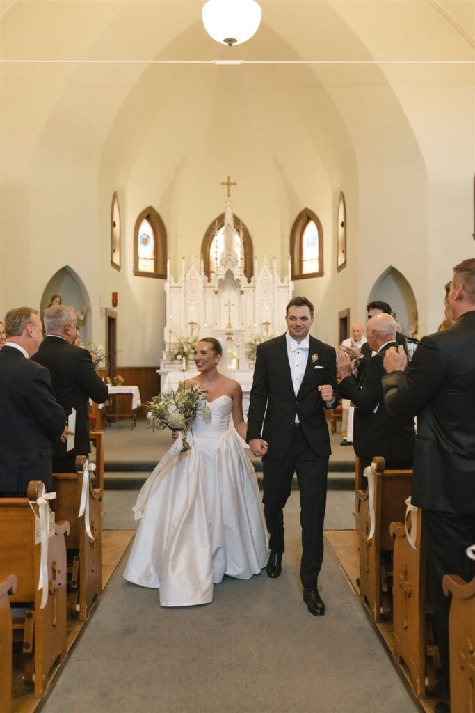 Sacred Heart Catholic Church wedding ceremony in La Conner, WA