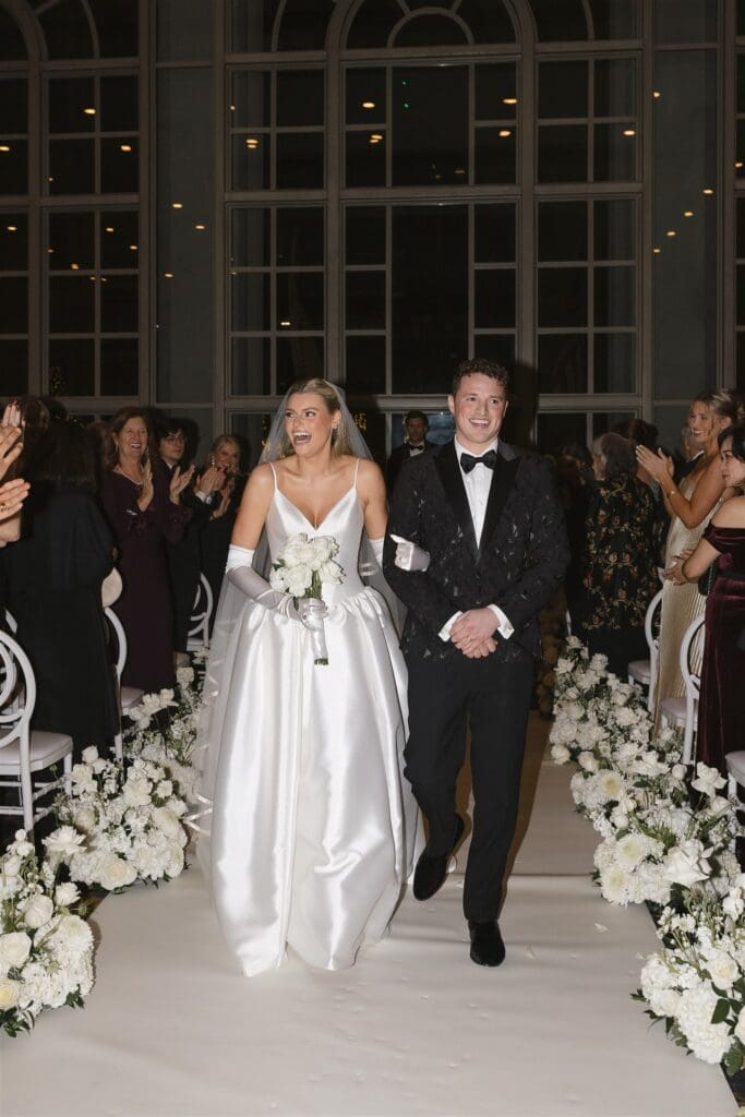 Luxury Fairmont Olympic Hotel wedding in winter