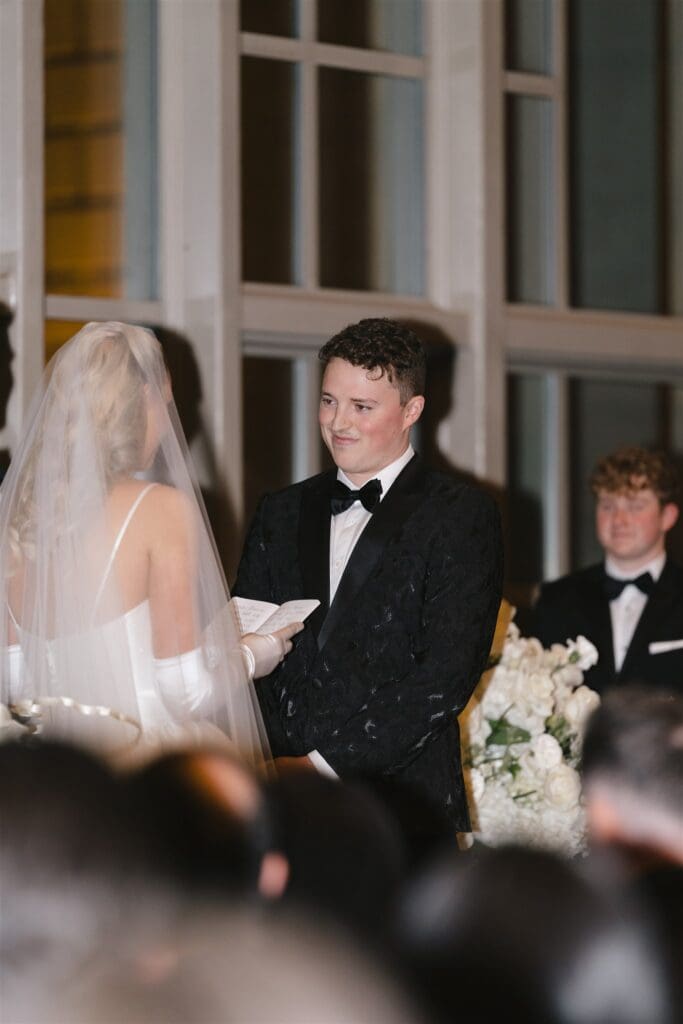 Luxury Fairmont Olympic Hotel wedding in winter