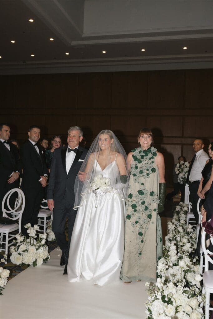 Luxury Fairmont Olympic Hotel wedding in winter