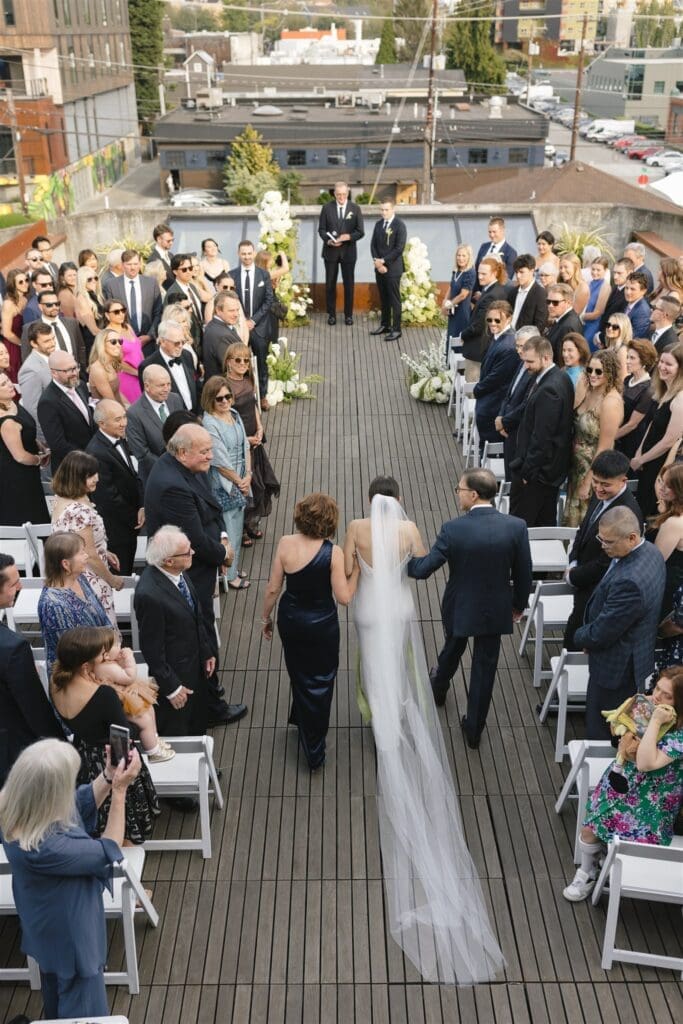 Fremont Foundry rooftop wedding ceremony in Seattle