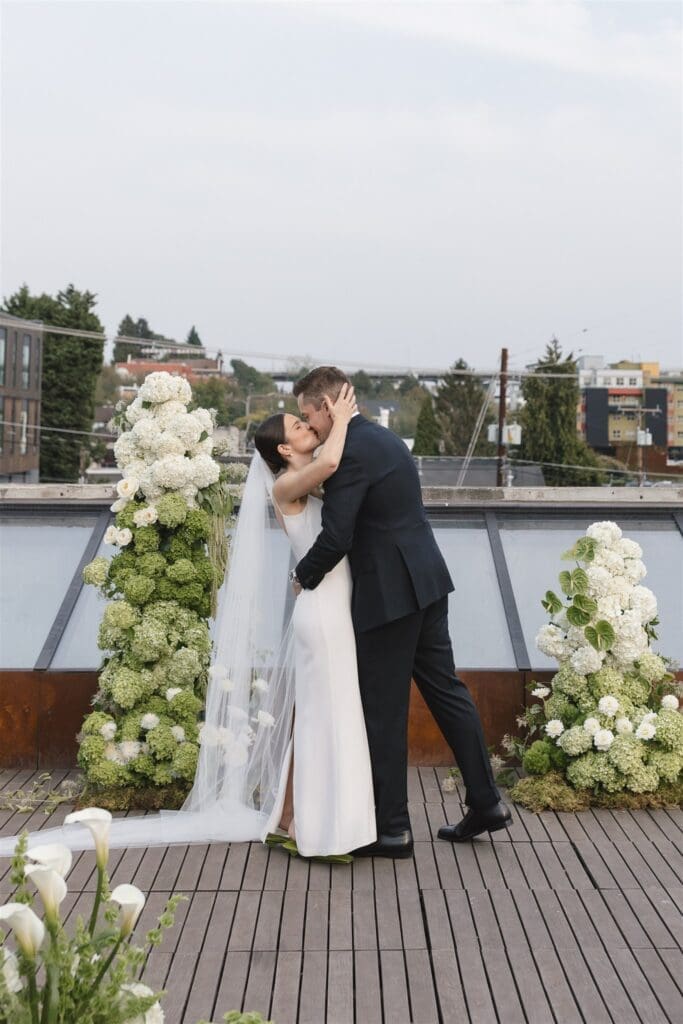 Fremont Foundry rooftop wedding ceremony in Seattle