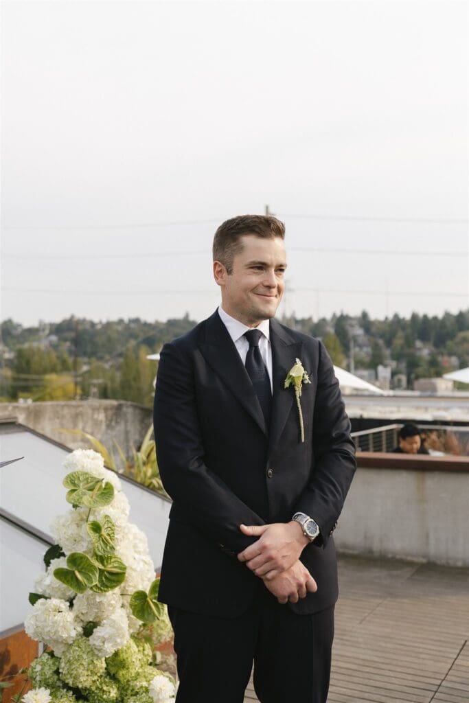 Fremont Foundry rooftop wedding ceremony in Seattle