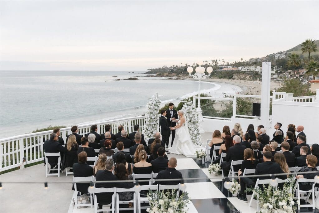Black-tie Laguna Beach wedding ceremony