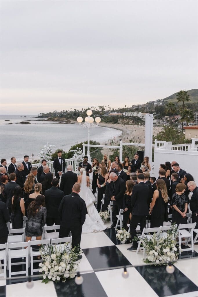 Black-tie Laguna Beach wedding ceremony