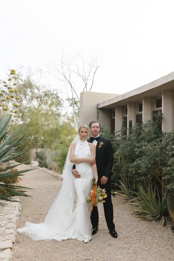 Bride and groom portraits in Cabo at Acre Resort