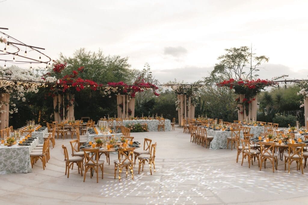 Reception setup and decor at Acre Resort in Cabo