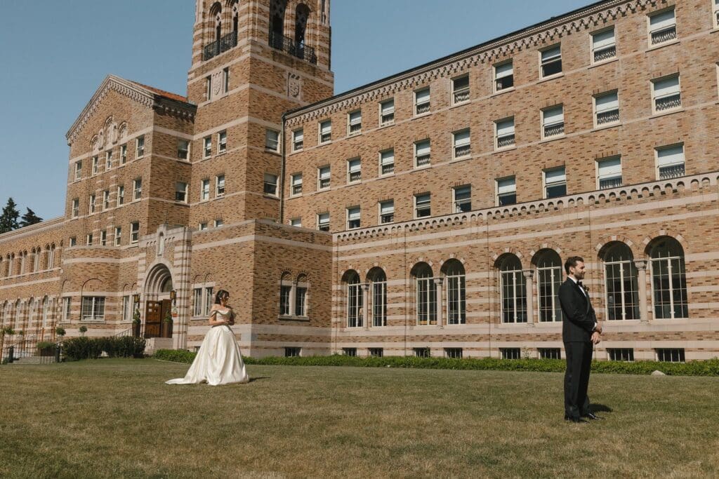 First look in front of The Lodge at St. Edward Park