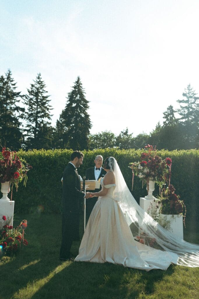 Wedding ceremony at The Lodge at St. Edward Park