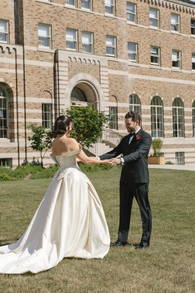 First look in front of The Lodge at St. Edward Park