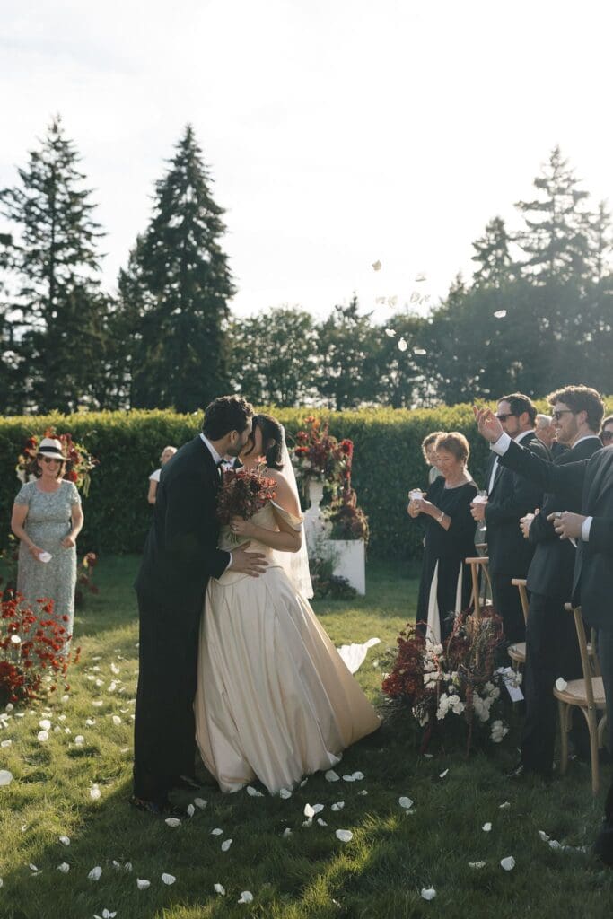 Wedding ceremony at The Lodge at St. Edward Park