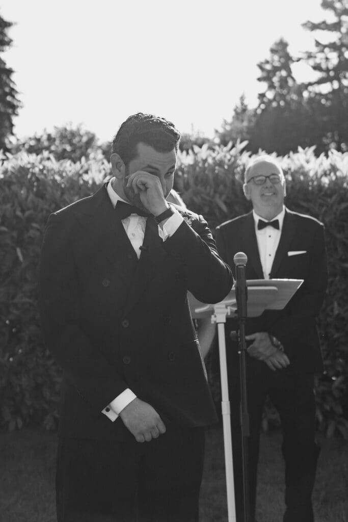 Wedding ceremony at The Lodge at St. Edward Park