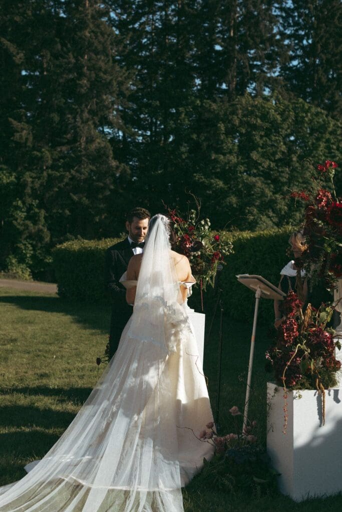 Wedding ceremony at The Lodge at St. Edward Park
